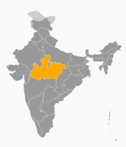 भारत के मानचित्र पर मध्य प्रदेश