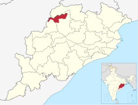 Locația districtului Jharsuguda