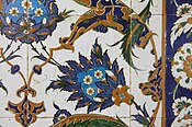 Detail of tiles in the Selimiye Mosque, Edirne (circa 1574)