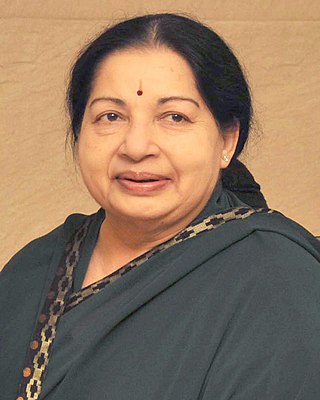<span class="mw-page-title-main">J. Jayalalithaa</span> Indian actress, politician and Former Chief Minister of Tamil Nadu (1948–2016)