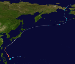 颱風杰拉華的路徑圖