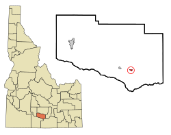 Location in Jerome County and the state of آیداهو ایالتی