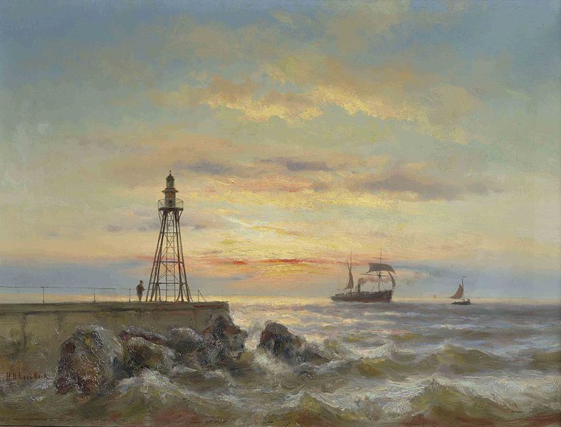 File:Johannes Hermanus Barend Koekkoek - The pier of IJmuiden at sunset.jpg