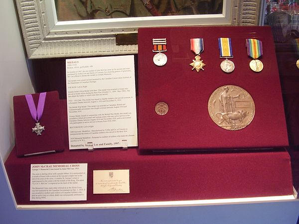 McCrae's medals for the Boer War and First World War