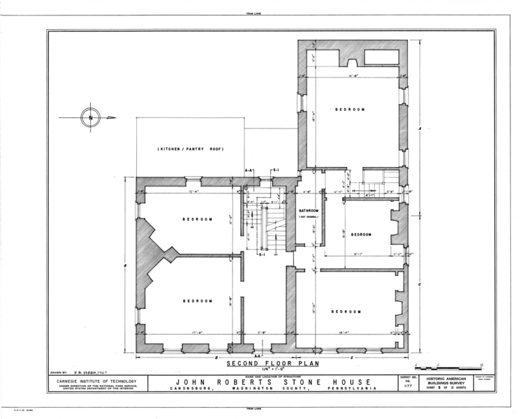 File:John Roberts Stone House, 225 North Central Avenue, Canonsburg, Washington County, PA HABS PA,63-CANON,1- (sheet 3 of 11).png