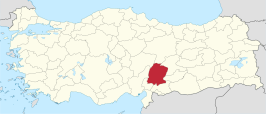 Kaart van Kahramanmaraş