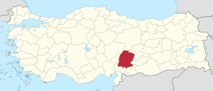 Location of Kahramanmaraş Province in Turkey