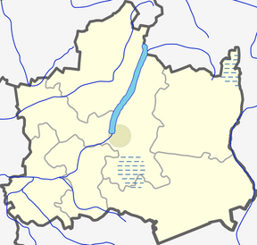 Žemėlapis rodantis Prūsagalės geomorfologinis draustinis vietą.