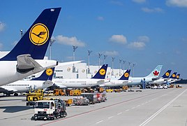 ocasní plochy letadel Lufthansa
