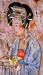 Khitan women wearing Tang-style clothing; Baoshan Tomb No.2, Liao dynasty.