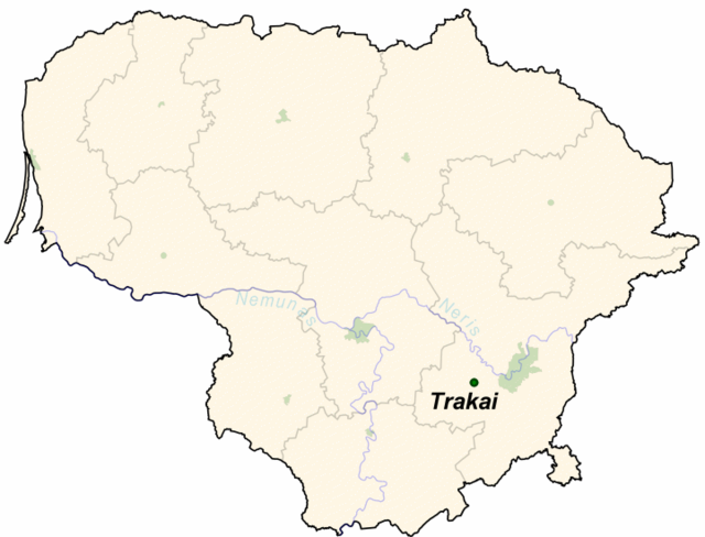 トラカイの位置（リトアニア共和国）の位置図