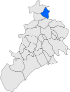 Localizarea municipiului pe harta provinciei