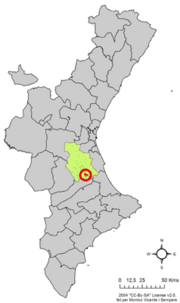 Localização do município de La Pobla Llarga na Comunidade Valenciana