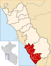 Location of the province Cañete in Lima.svg