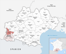 Umístění v regionu Occitanie