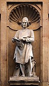 Logge del mercato nuovo, statua di bernardo cennini di emilio mancini, 1890-92, 02.jpg