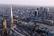 London is considered to be the leading financial capital in Europe. London from a hot air balloon.jpg