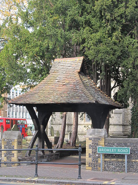 Lych gate, St George's church, Beckenham, South London, said to be the oldest in England