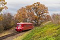 Railcar M 290.002 near train station Žleby during a special ride