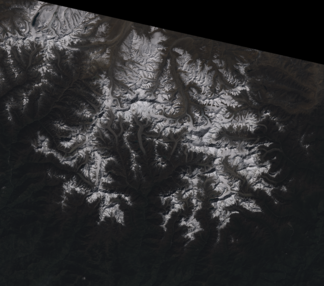 Satellitenaufnahme des Mahalangur und Rolwaling Himal