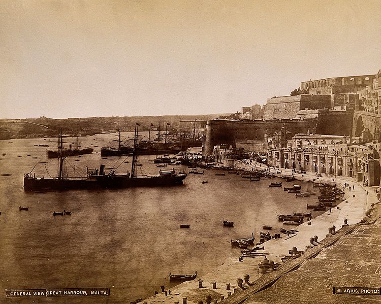 File:Malta; view of the harbour and adjacent buildings. Photograp Wellcome V0037538.jpg