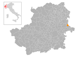Locatie van Torrazza Piemonte in Turijn (TO)