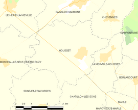 Mapa obce Housset
