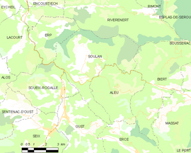 Mapa obce Soulan