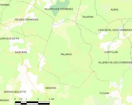 Mapa obce Palairac