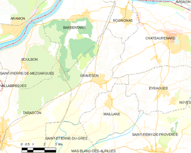 Mapa obce Graveson