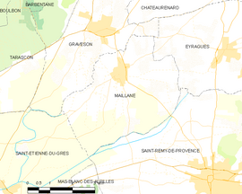 Mapa obce Maillane