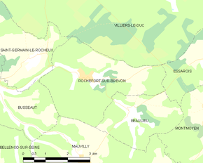 Poziția localității Rochefort-sur-Brévon