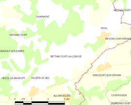 Mapa obce Bettancourt-la-Longue