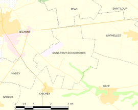 Mapa obce Saint-Remy-sous-Broyes