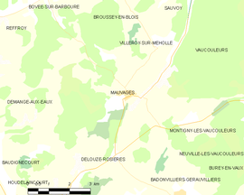 Mapa obce Mauvages