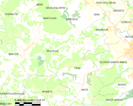 Mapa obce Esquiule