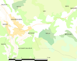 Mapa obce Esterre