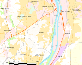 Mapa obce Irigny