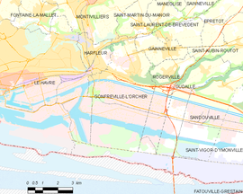 Mapa obce Gonfreville-l’Orcher