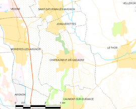 Mapa obce Châteauneuf-de-Gadagne