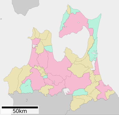 日本の都道府県内自治体位置図/青森県の位置（青森県内）