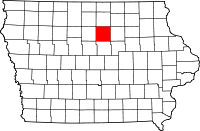 フランクリン郡の位置を示したアイオワ州の地図