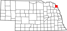 Map of Nebraska highlighting Dakota County.svg