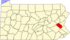 Locatie van Lehigh County in Pennsylvania