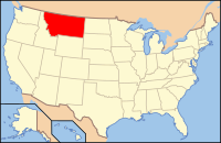 Map of the USA highlighting Montana
