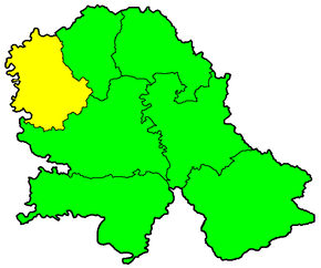 Harta districtului Bačka de Vest în cadrul Serbiei