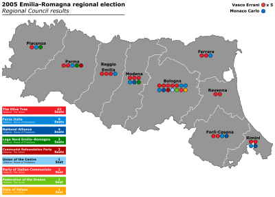 Karte der Regionalwahlen 2005 in der Emilia-Romagna.svg