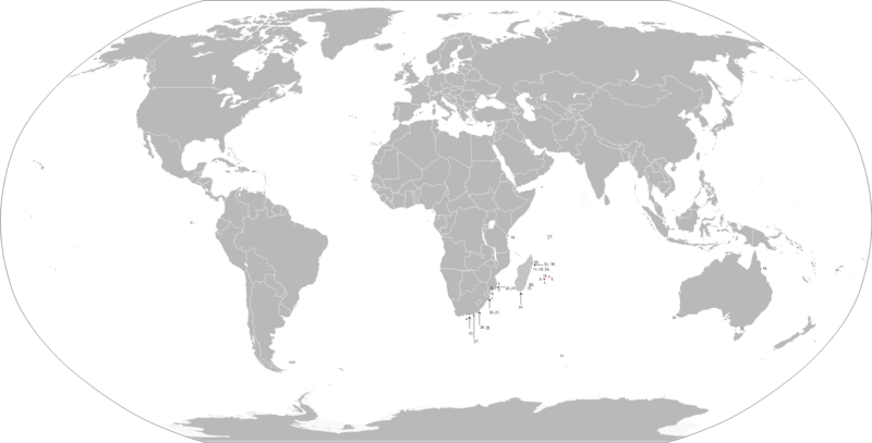 File:Map of the wreck part finds of the aircraft of flight MH 370 of Malaysia Airlines.png