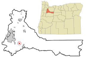 Marion County Oregon Incorporated and Unincorporated areas Aumsville Highlighted.svg
