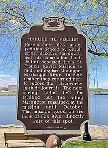 Wisconsin Historical Society Marker 189: Marquette-Joliet. Located on Front St in east De Pere.